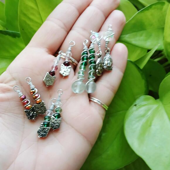 10 Piece Beaded Charm Dangles For Jewelry Making, Glass Charms - Picture 3 of 3